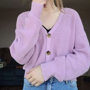 URBAN OUTFITTERS PASTEL PURPLE CARDIGAN
